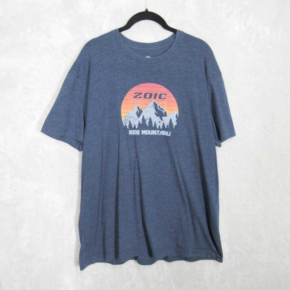 ZOIC Ride Mountains Graphic T Shirt USA Mens XL Blue Short Sleeve Outdoors Top